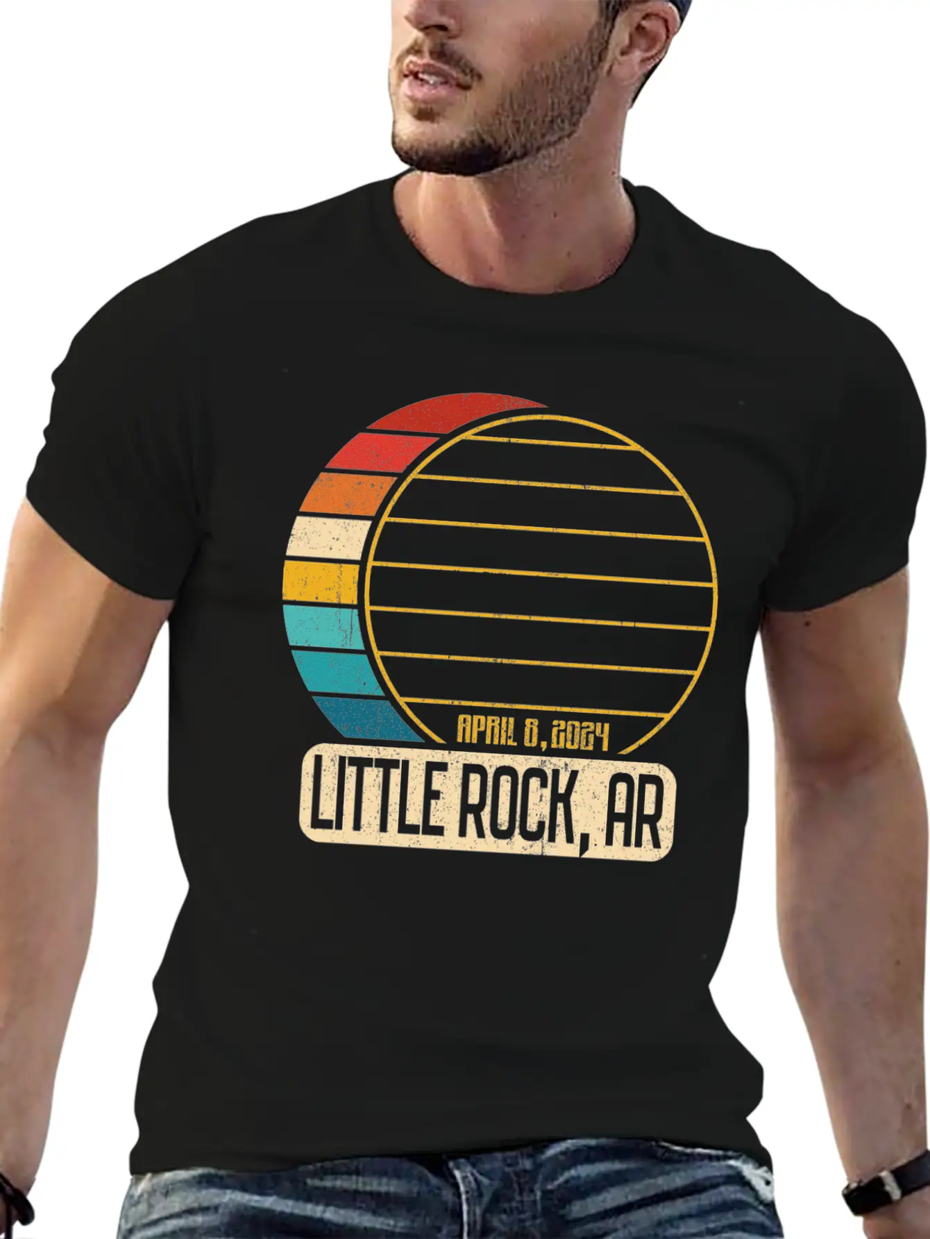 Total Solar Eclipse Arkansas Little Rock 4 28 2024 Timeless Short Sleeve Tee – Comfy And Minimalist Design