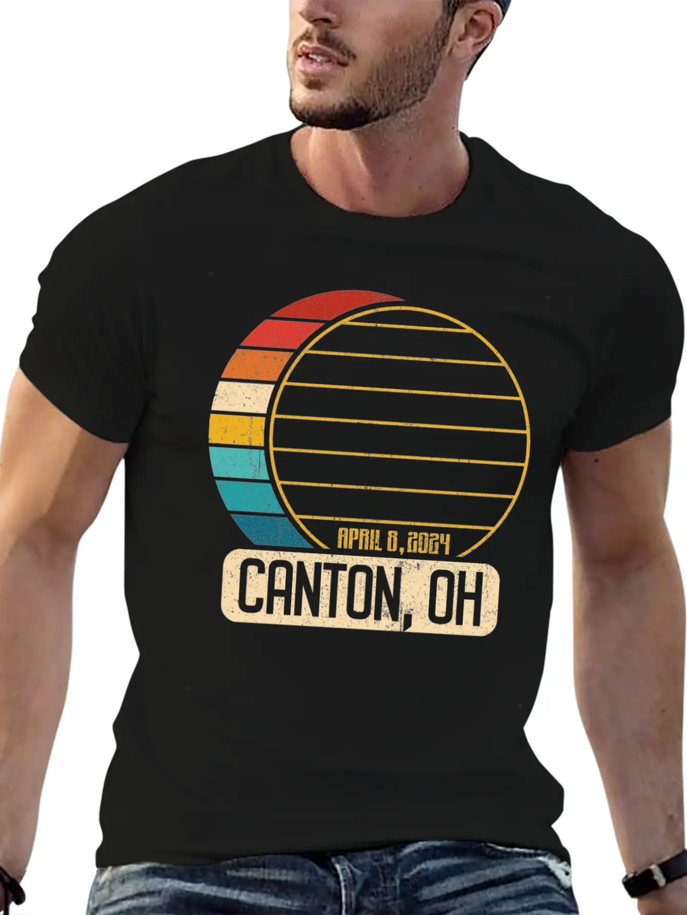 Total Solar Eclipse Ohio Canton April 28 2024Canto Breathable Graphic T-Shirt – Perfect For Casual Days