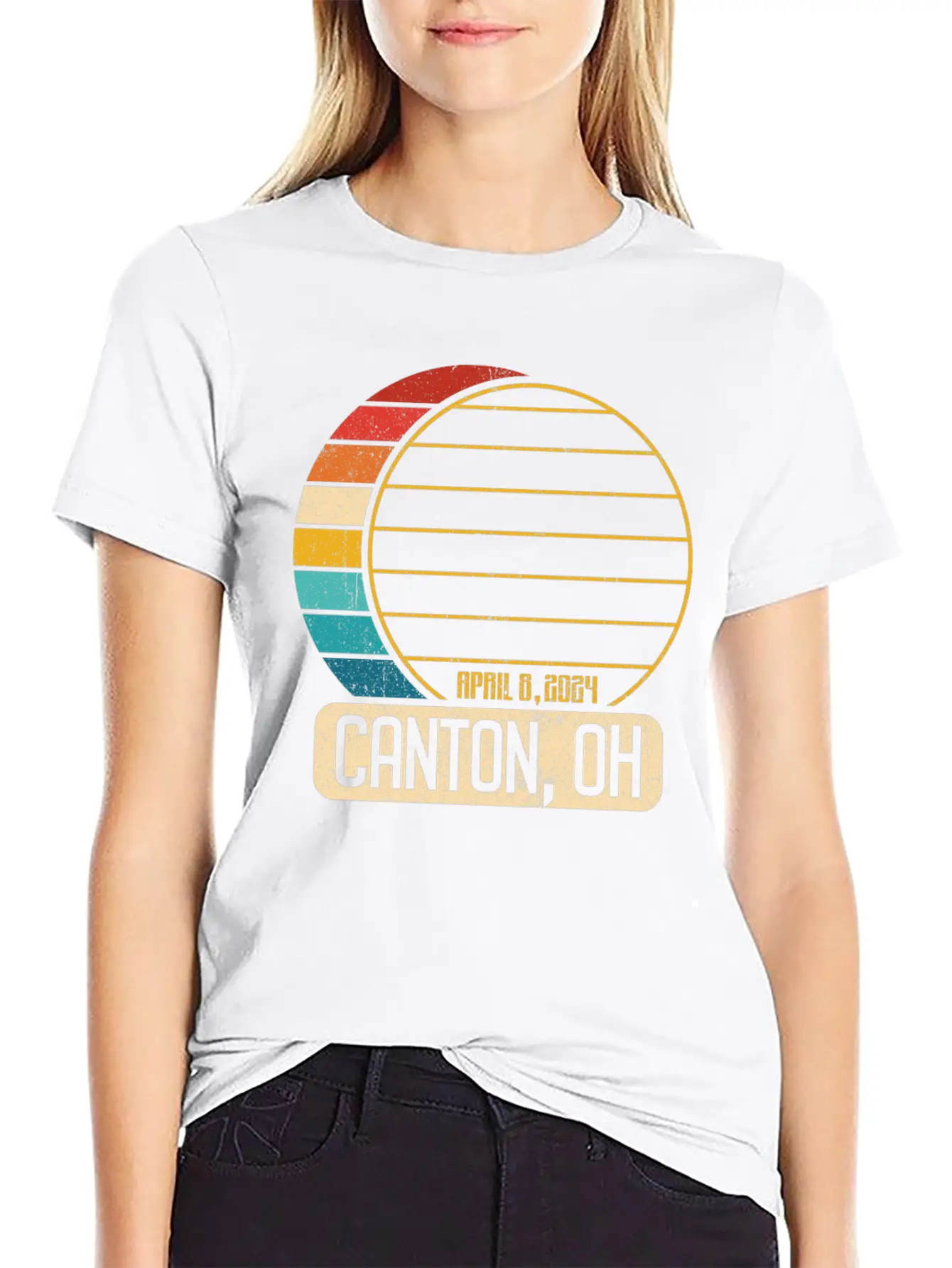 Total Solar Eclipse Ohio Canton April 28 2024Canto Breathable Graphic T-Shirt – Perfect For Casual Days