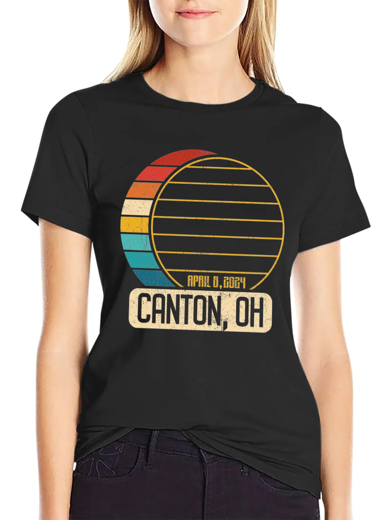 Total Solar Eclipse Ohio Canton April 28 2024Canto Breathable Graphic T-Shirt – Perfect For Casual Days
