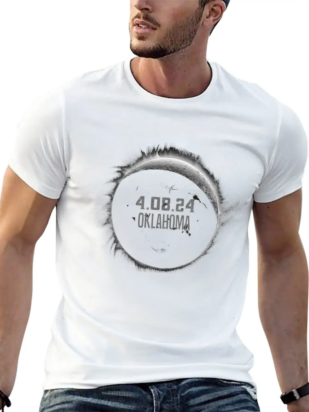 Total Solar Eclipse Oklahoma Path Of Totality Classic Cotton Tee – Unisex Comfort For Any Season
