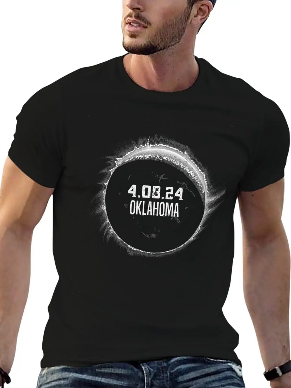 Total Solar Eclipse Oklahoma Path Of Totality Classic Cotton Tee – Unisex Comfort For Any Season