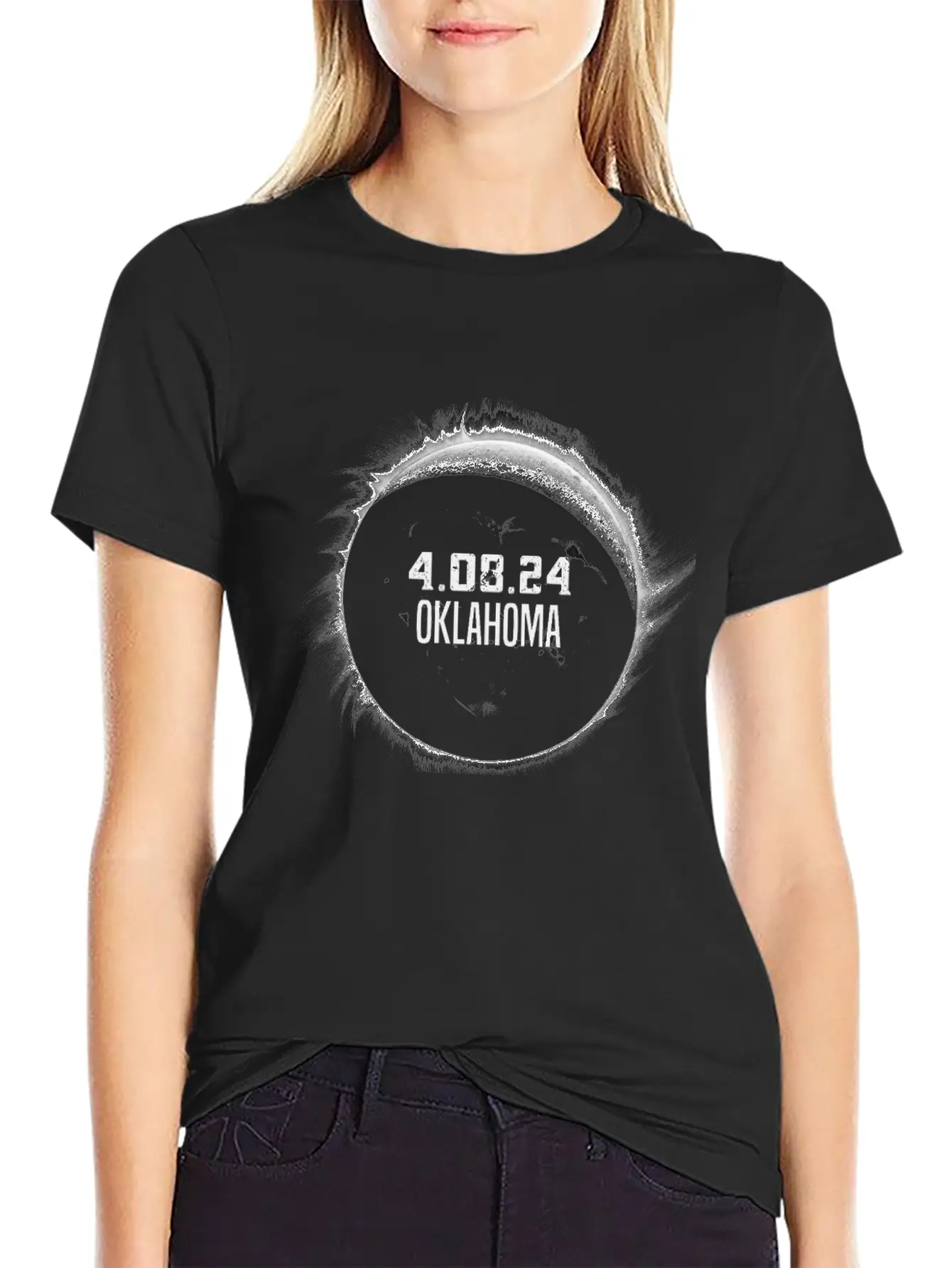 Total Solar Eclipse Oklahoma Path Of Totality Classic Cotton Tee – Unisex Comfort For Any Season