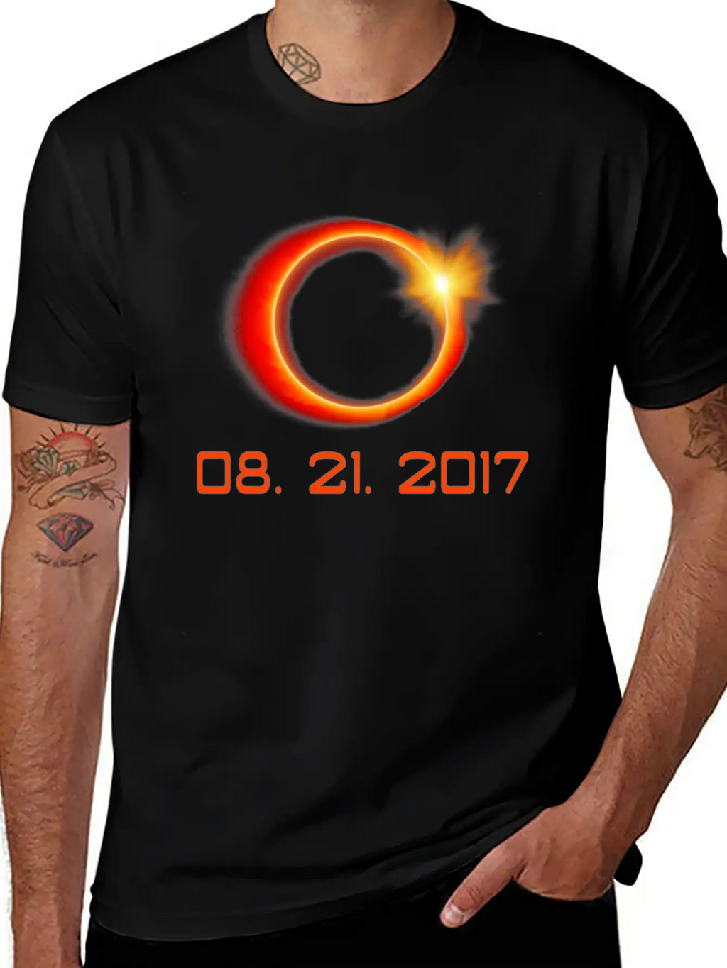 Total Solar Eclipse Summer August 21st 2017 Stylish Everyday T-Shirt – Unisex Basic Cotton Tee
