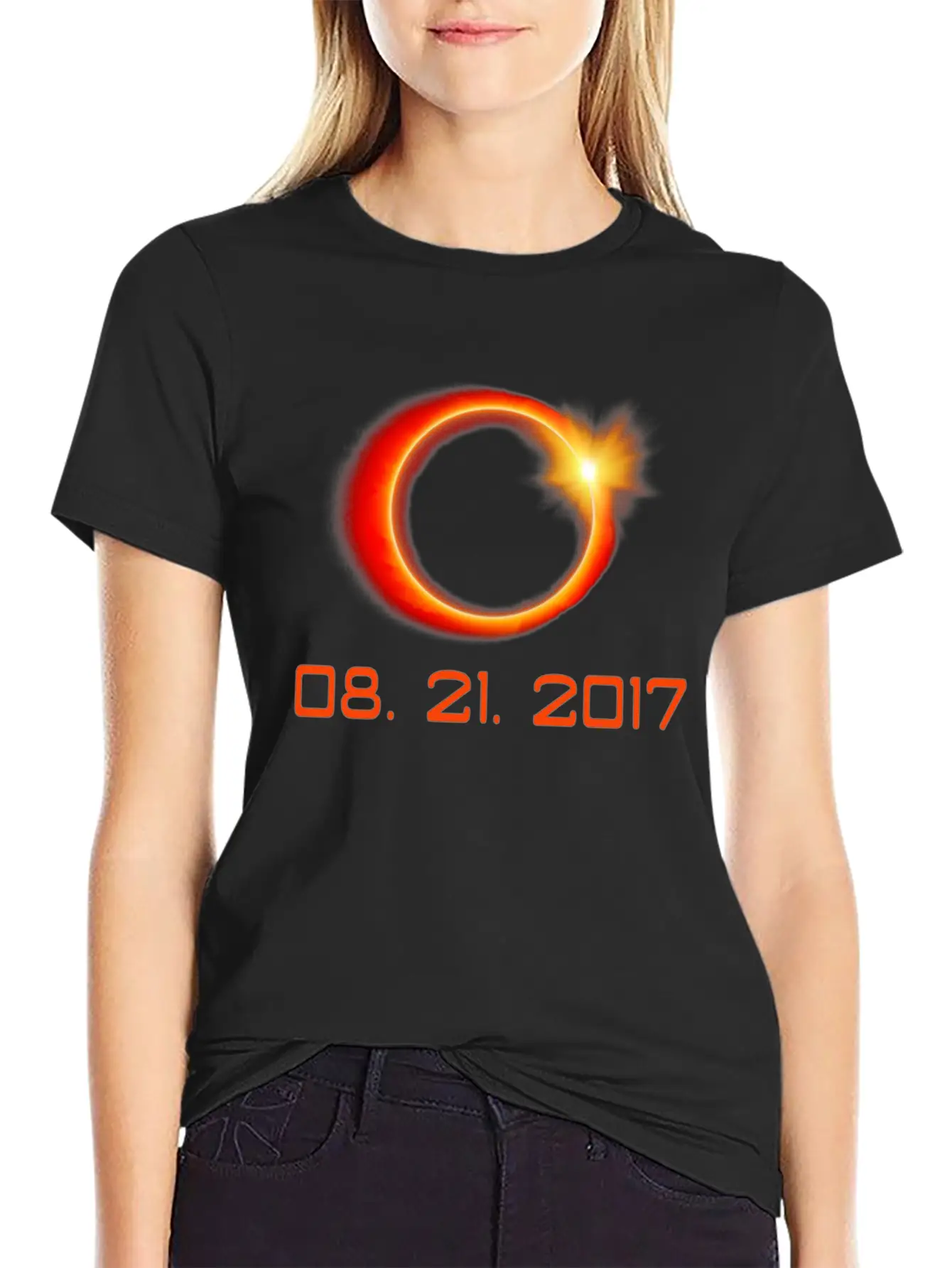 Total Solar Eclipse Summer August 21st 2017 Stylish Everyday T-Shirt – Unisex Basic Cotton Tee