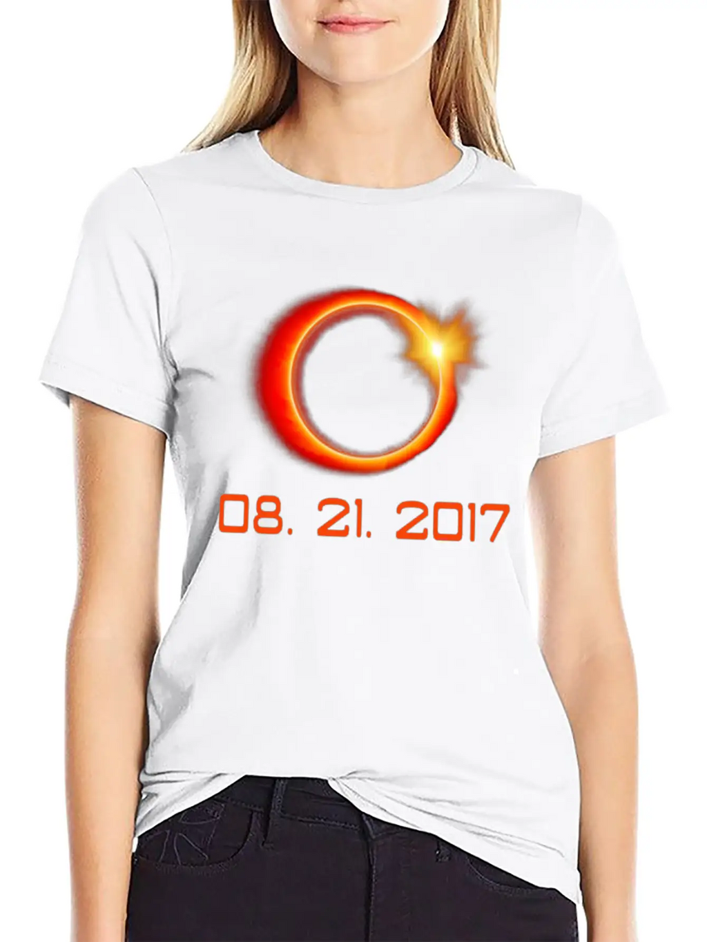 Total Solar Eclipse Summer August 21st 2017 Stylish Everyday T-Shirt – Unisex Basic Cotton Tee