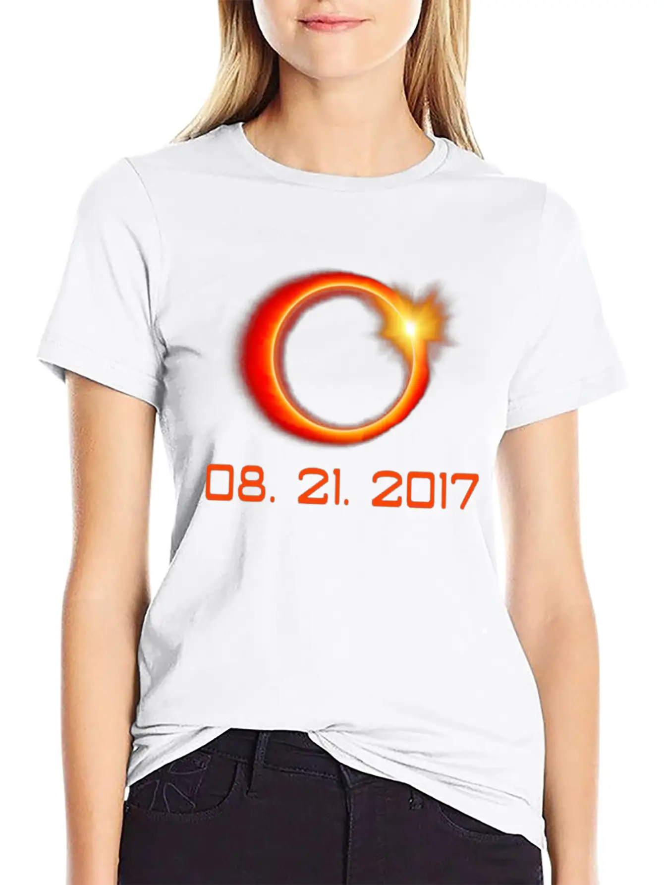 Total Solar Eclipse Summer August 21st 2017 Stylish Everyday T-Shirt – Unisex Basic Cotton Tee