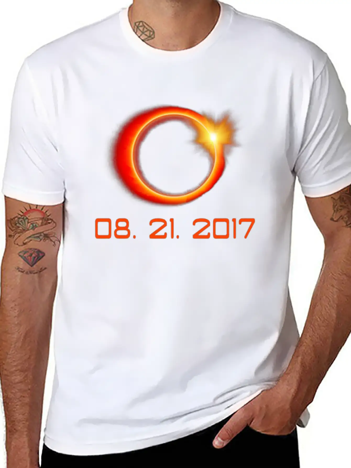 Total Solar Eclipse Summer August 21st 2017 Stylish Everyday T-Shirt – Unisex Basic Cotton Tee