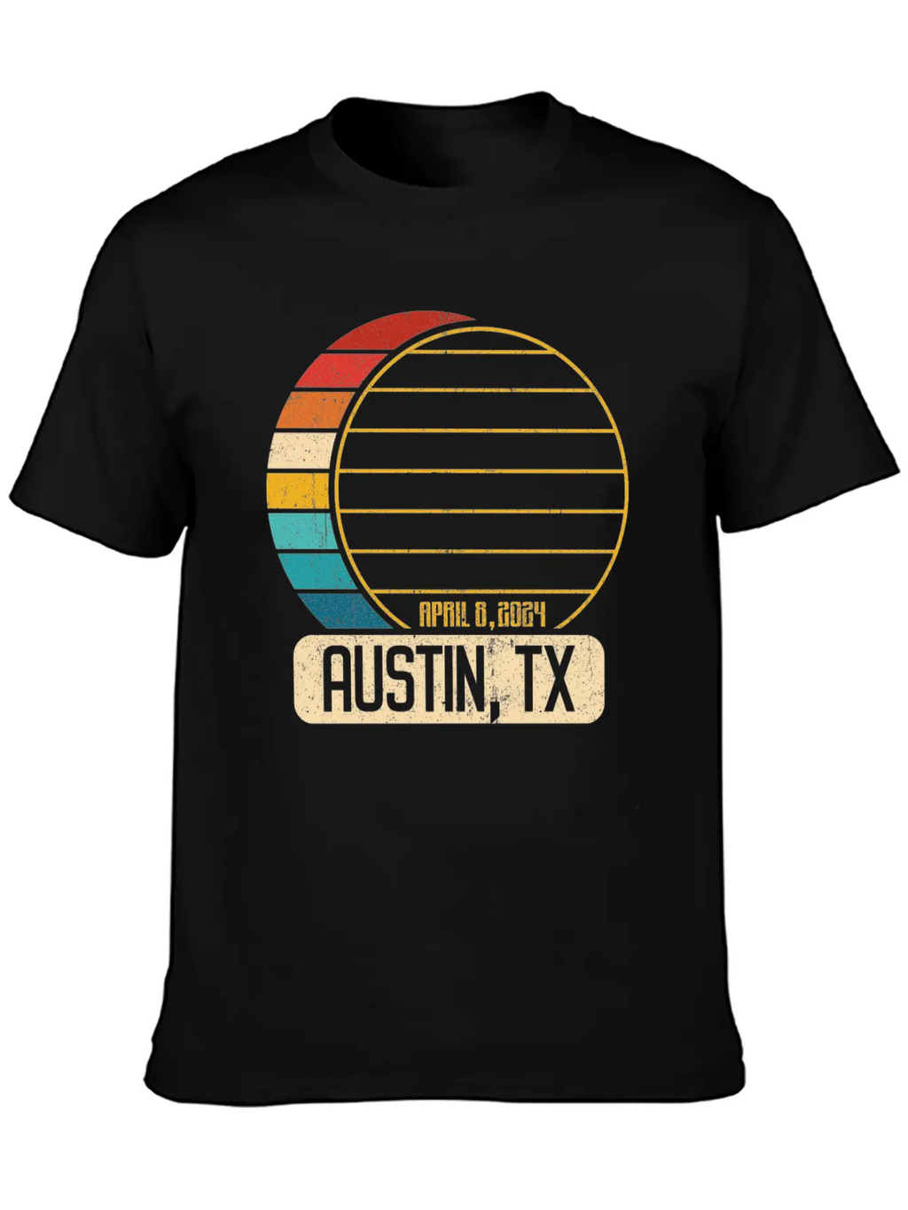 Total Solar Eclipse Texas Austin April 28 2024Aust Relaxed Everyday Tee – Lightweight And Durable Cotton
