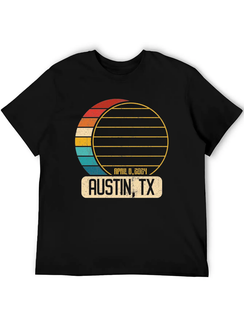 Total Solar Eclipse Texas Austin April 28 2024Aust Relaxed Everyday Tee – Lightweight And Durable Cotton