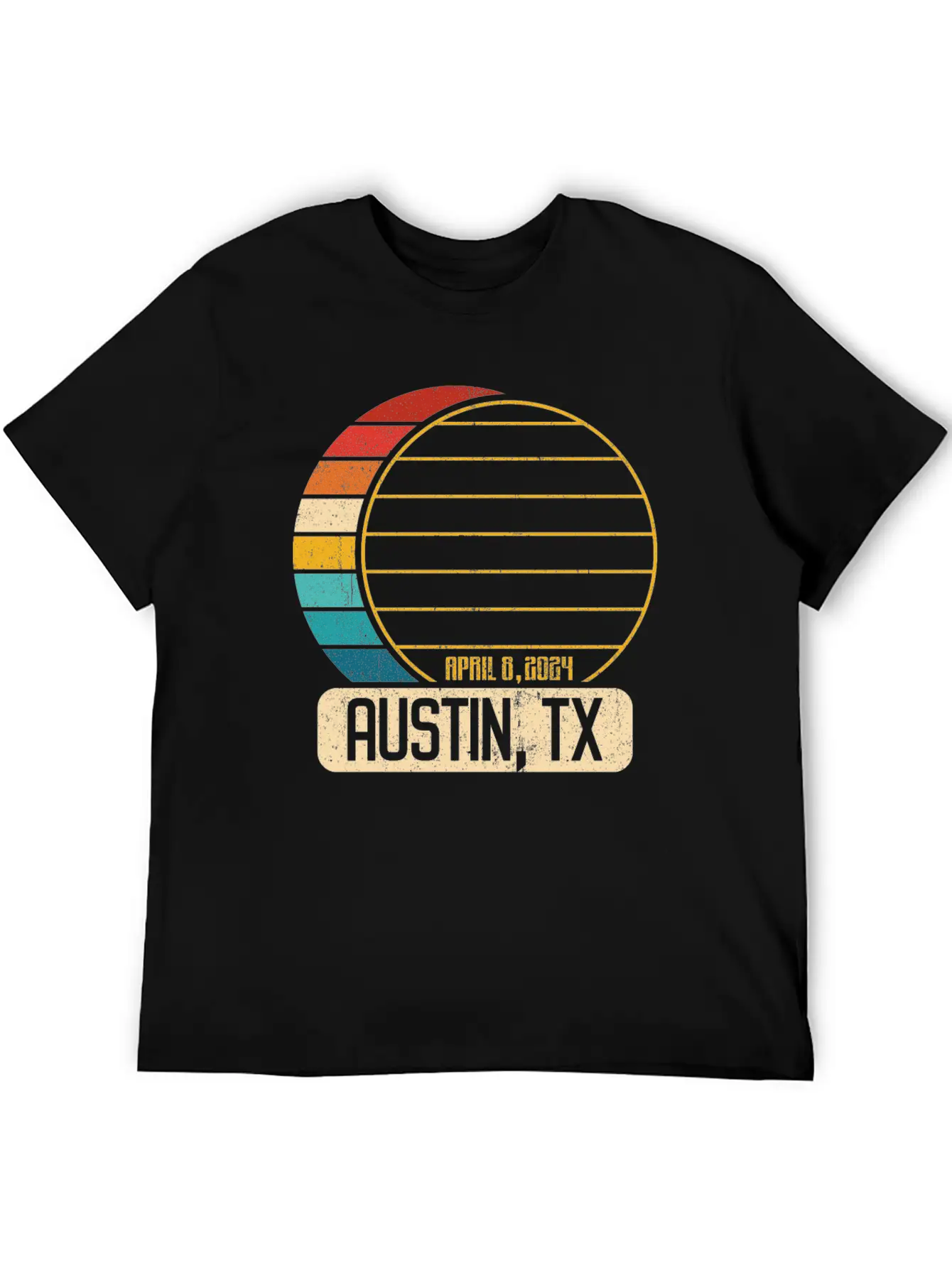 Total Solar Eclipse Texas Austin April 28 2024Aust Relaxed Everyday Tee – Lightweight And Durable Cotton
