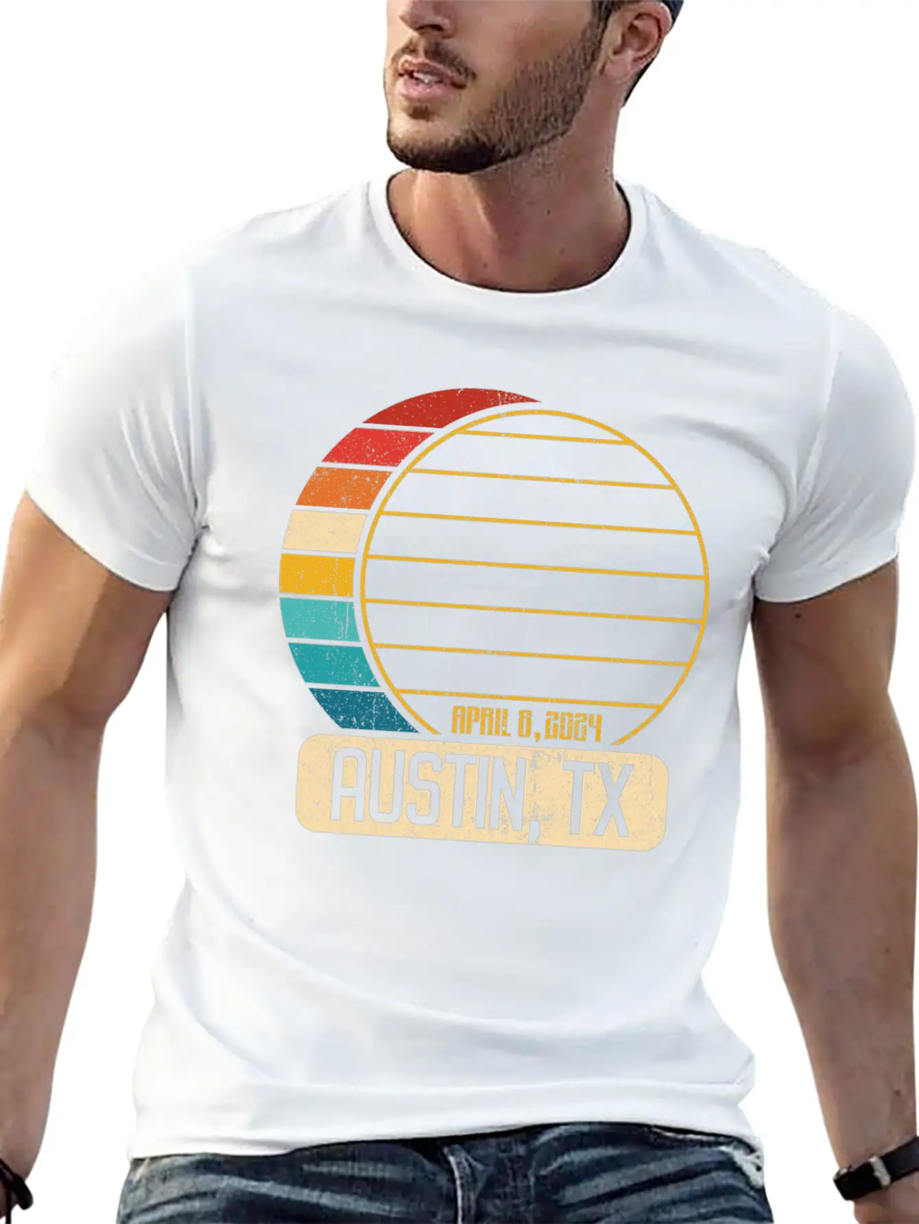 Total Solar Eclipse Texas Austin April 28 2024Aust Relaxed Everyday Tee – Lightweight And Durable Cotton