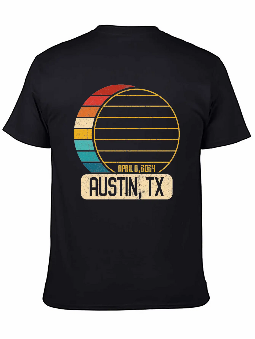 Total Solar Eclipse Texas Austin April 28 2024Aust Relaxed Everyday Tee – Lightweight And Durable Cotton