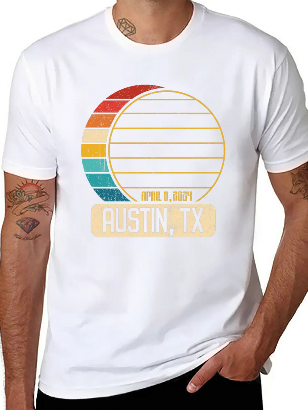 Total Solar Eclipse Texas Austin April 28 2024Aust Relaxed Everyday Tee – Lightweight And Durable Cotton