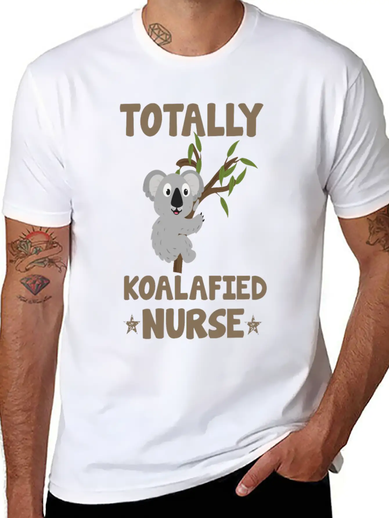 Totally Koalafied Nurse Koala Nurse Stylish Everyday T-Shirt – Unisex Basic Cotton Tee
