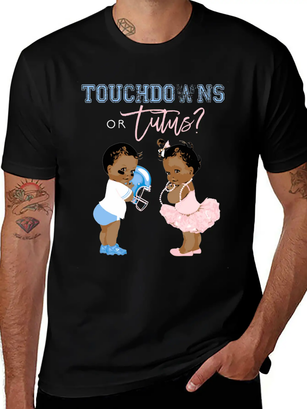 Touchdowns Or Tutus Gender Reveal Baby Shower Matc Essential Cotton Tee For Daily Outfits – Unisex Style