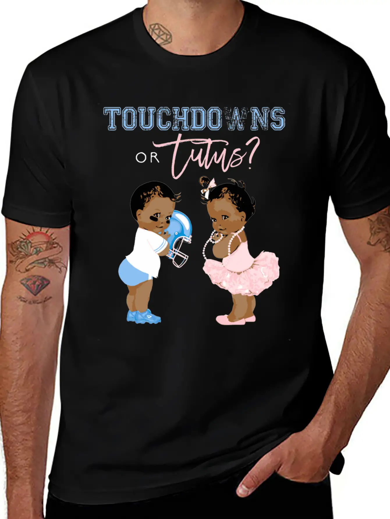 Touchdowns Or Tutus Gender Reveal Baby Shower Matc Essential Cotton Tee For Daily Outfits – Unisex Style