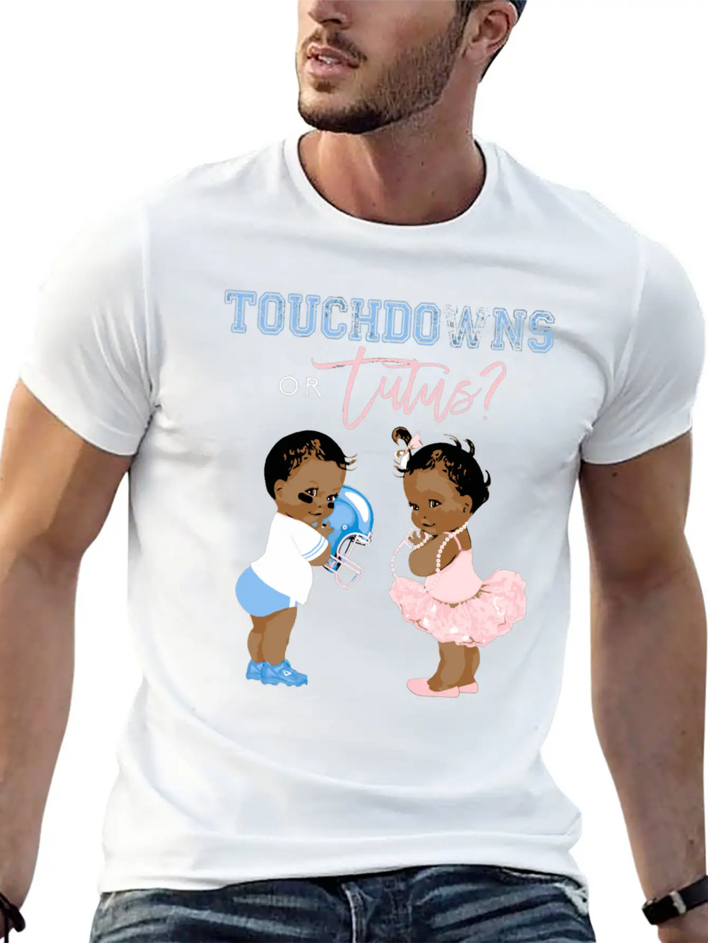 Touchdowns Or Tutus Gender Reveal Baby Shower Matc Essential Cotton Tee For Daily Outfits – Unisex Style