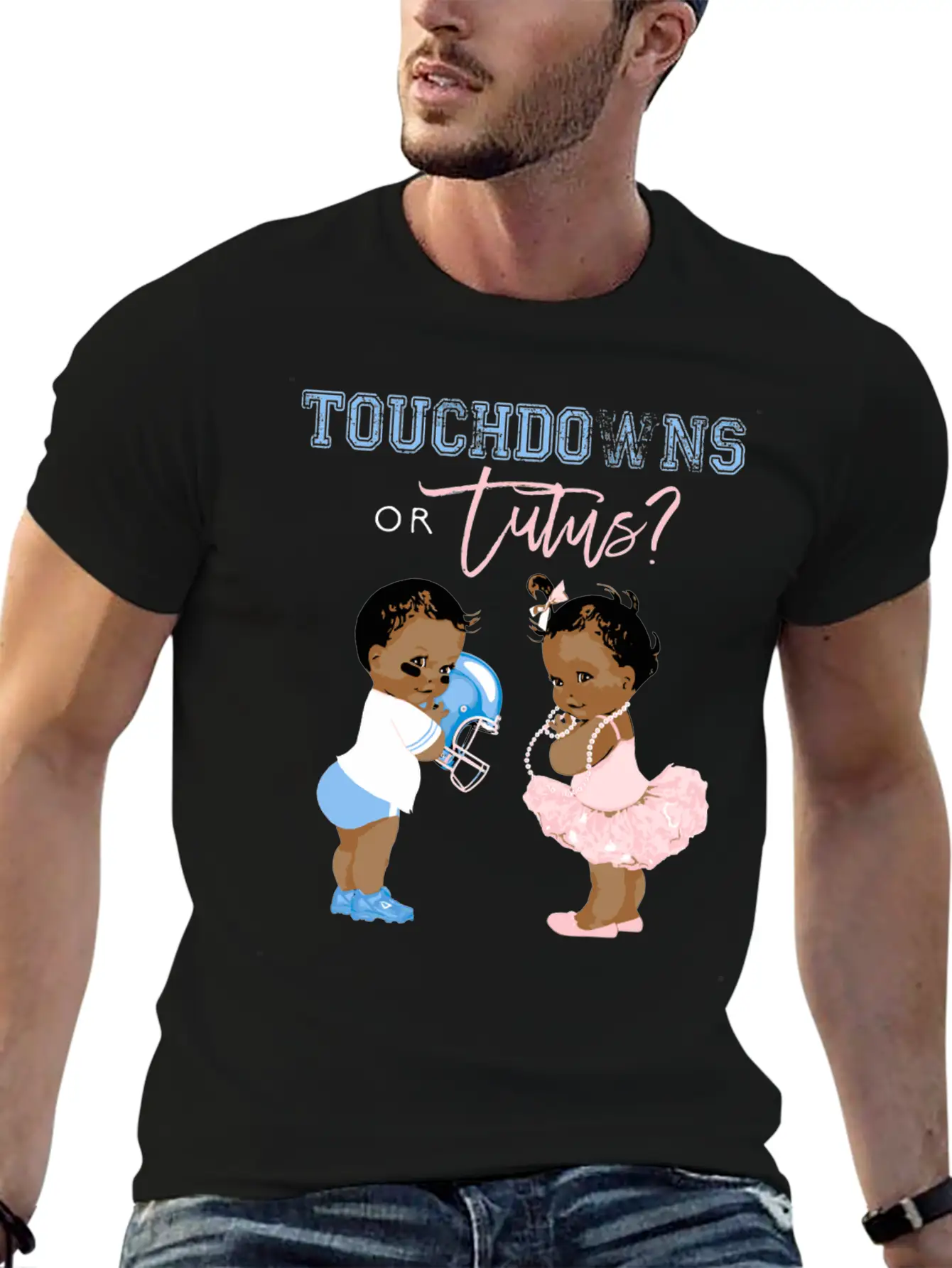 Touchdowns Or Tutus Gender Reveal Baby Shower Matc Essential Cotton Tee For Daily Outfits – Unisex Style