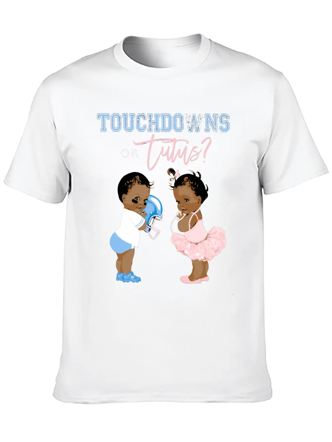 Touchdowns Or Tutus Gender Reveal Baby Shower Matc Essential Cotton Tee For Daily Outfits – Unisex Style