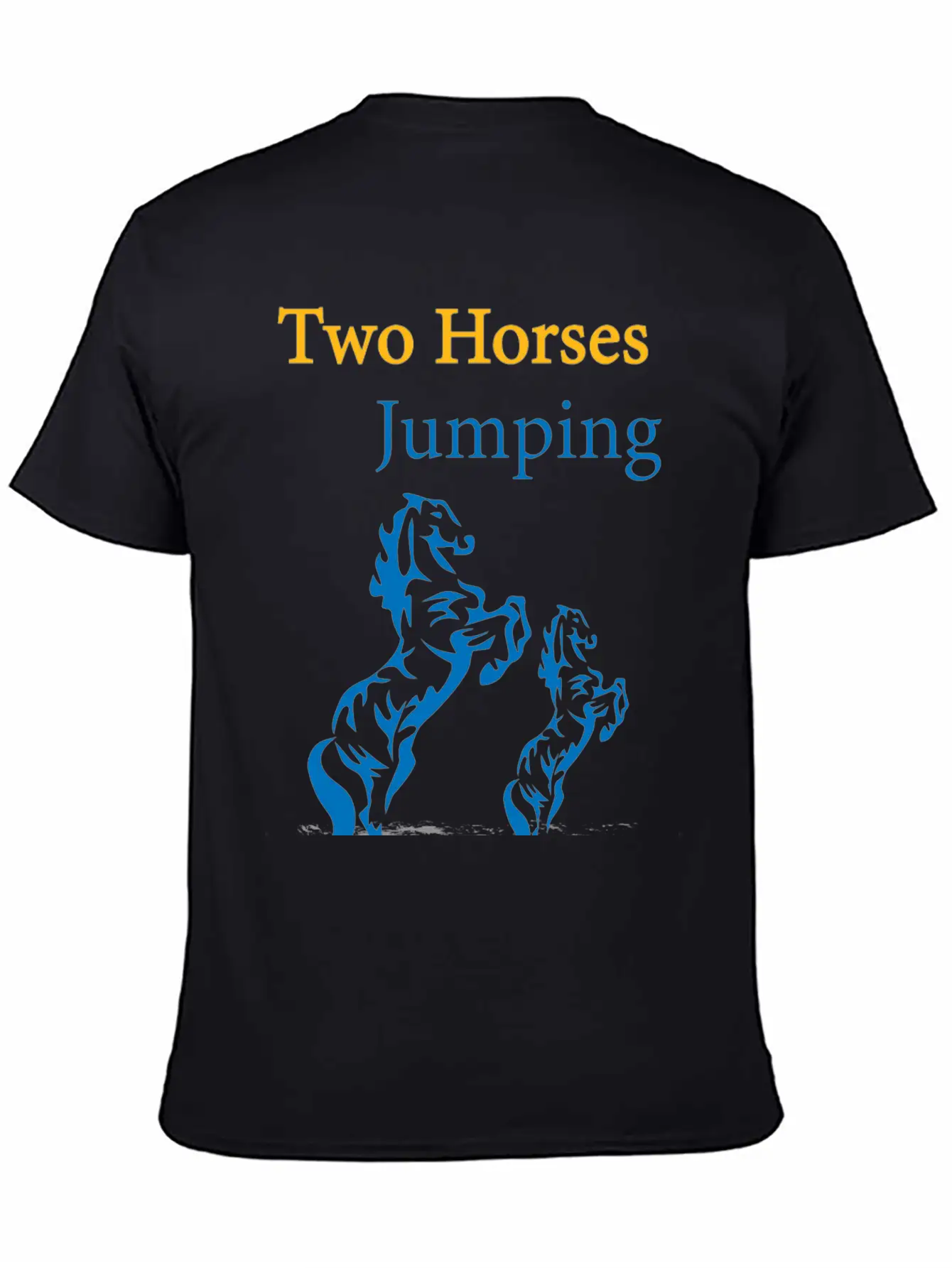 TOW HORSES JUMPING Breathable Graphic T-Shirt – Perfect For Casual Days