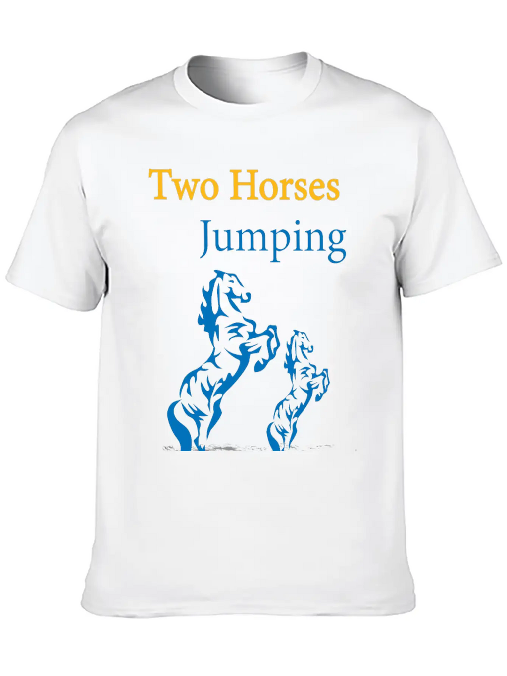 TOW HORSES JUMPING Breathable Graphic T-Shirt – Perfect For Casual Days