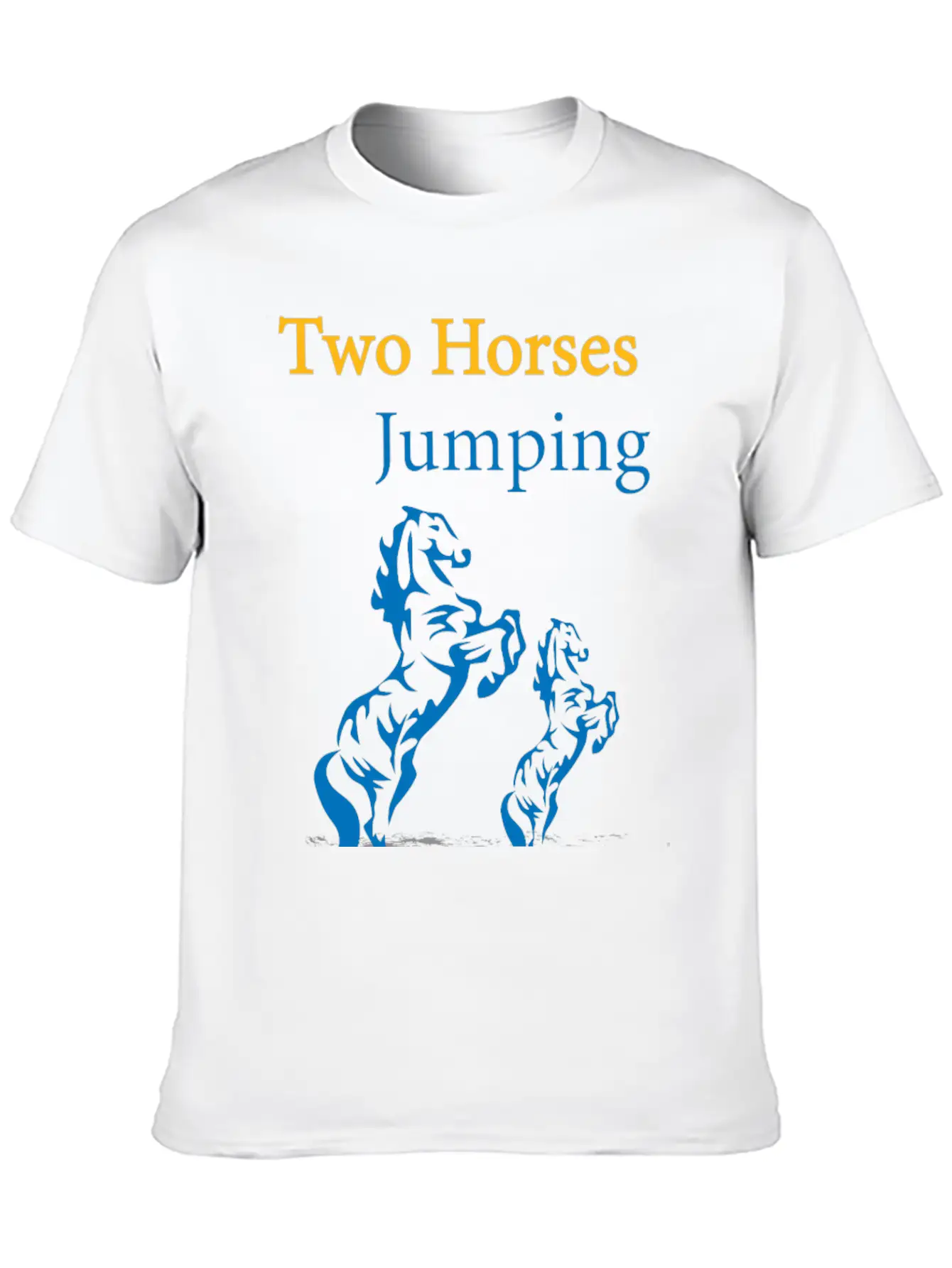 TOW HORSES JUMPING Breathable Graphic T-Shirt – Perfect For Casual Days