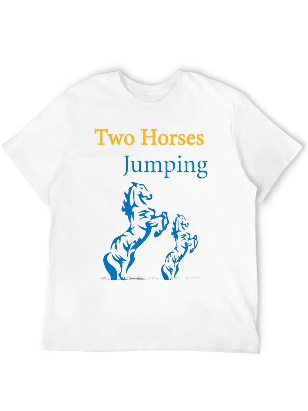 TOW HORSES JUMPING Breathable Graphic T-Shirt – Perfect For Casual Days