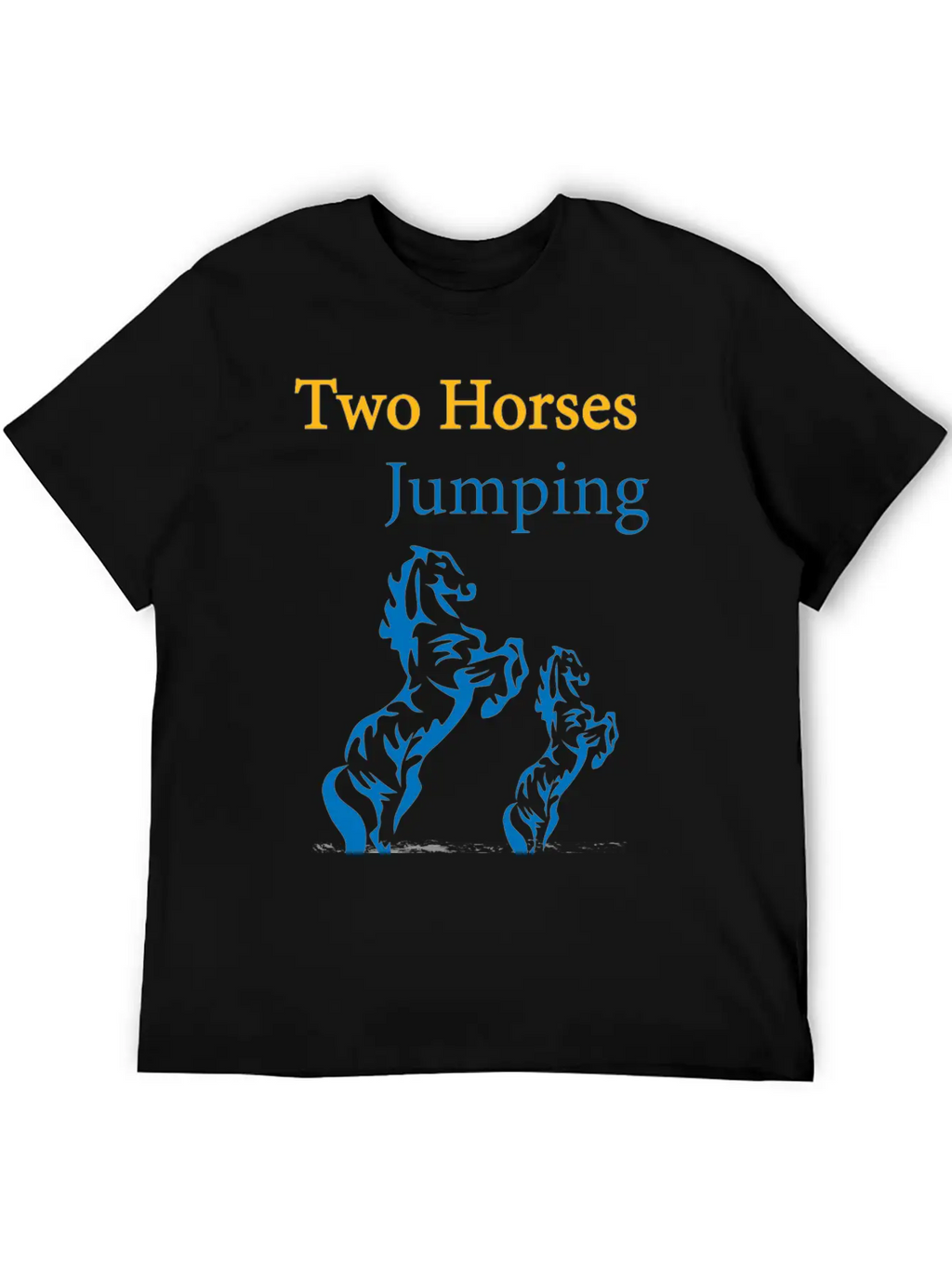 TOW HORSES JUMPING Breathable Graphic T-Shirt – Perfect For Casual Days