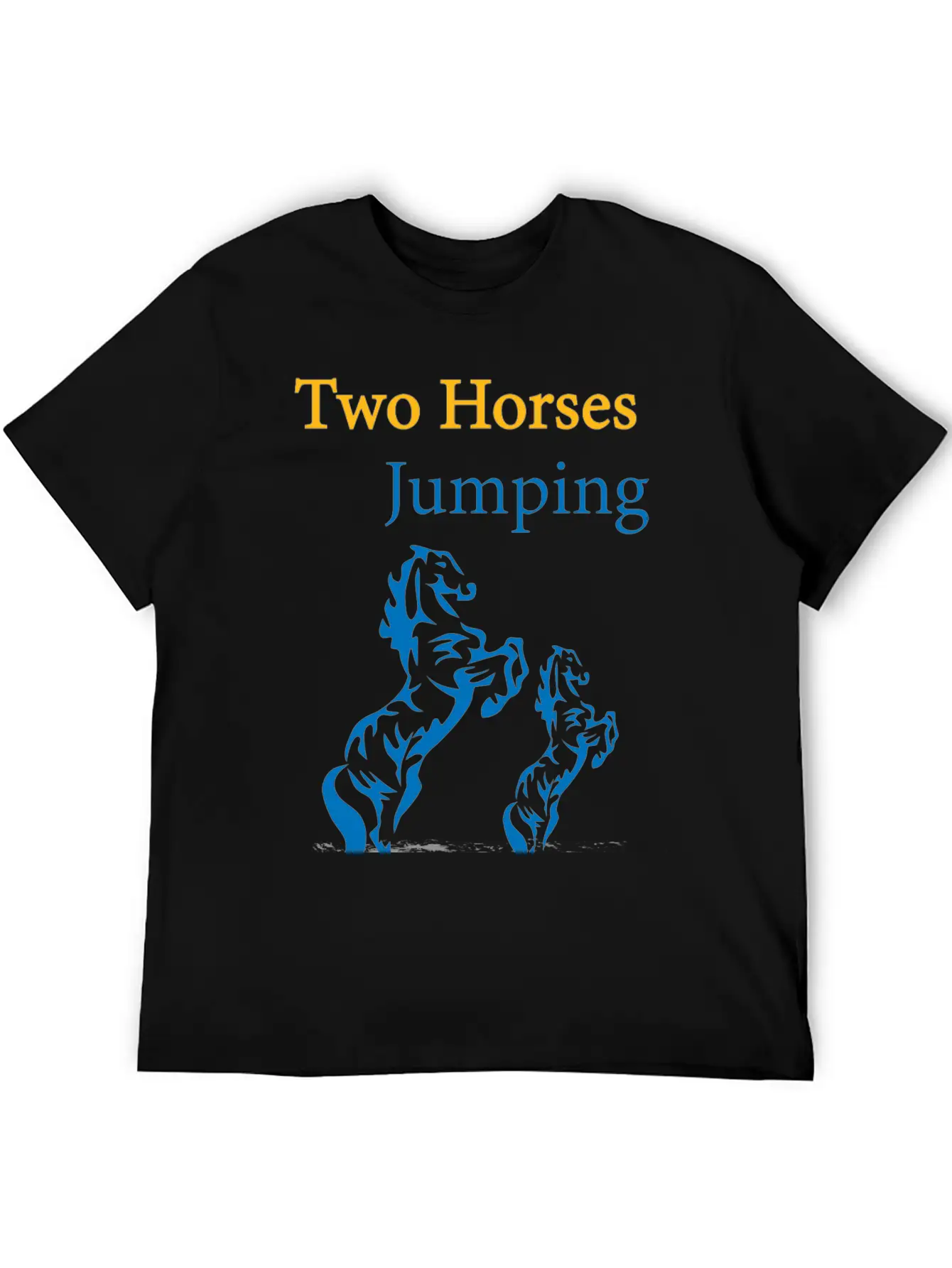 TOW HORSES JUMPING Breathable Graphic T-Shirt – Perfect For Casual Days