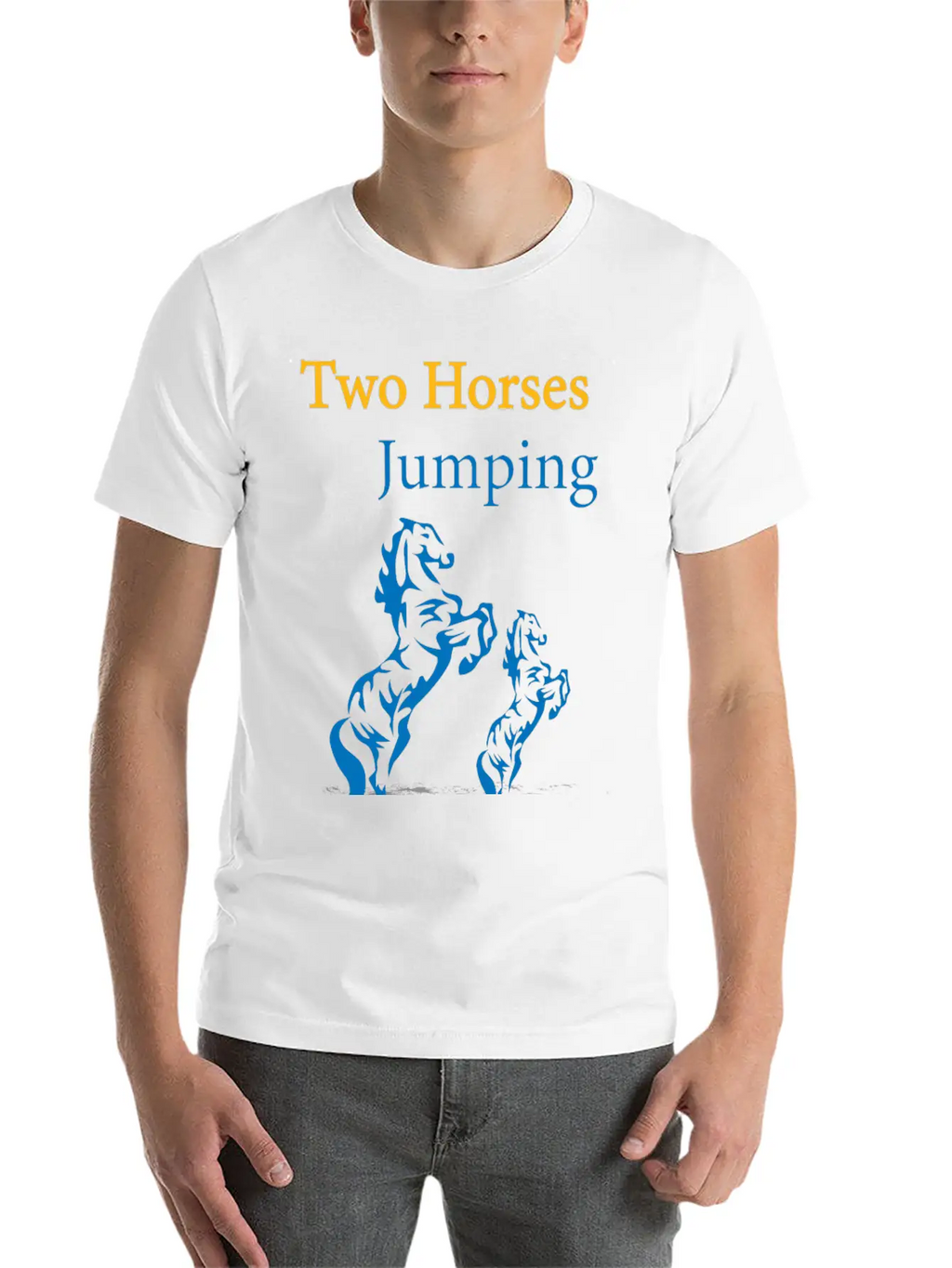 TOW HORSES JUMPING Breathable Graphic T-Shirt – Perfect For Casual Days