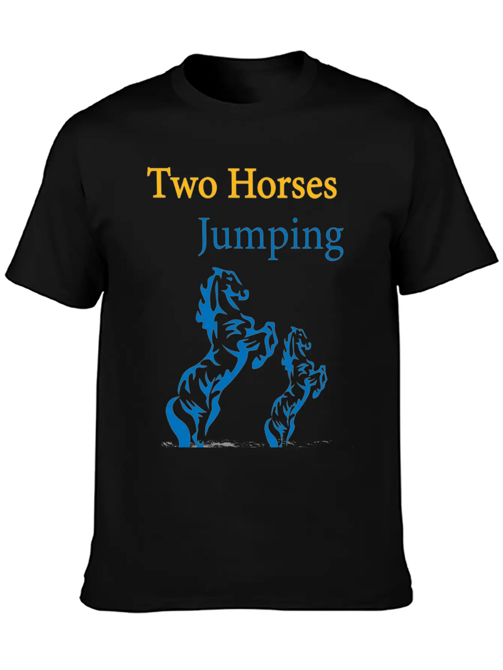 TOW HORSES JUMPING Breathable Graphic T-Shirt – Perfect For Casual Days