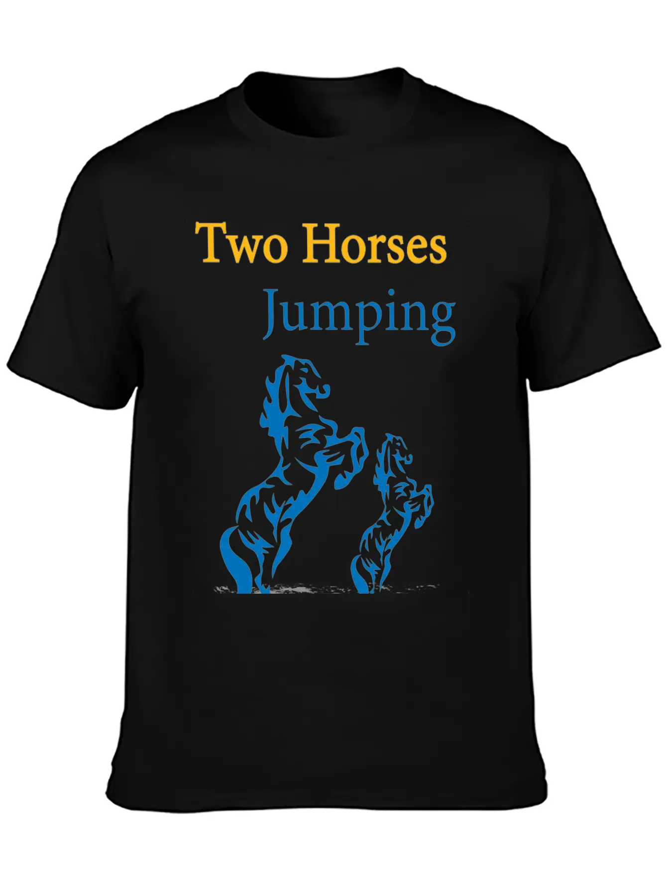TOW HORSES JUMPING Breathable Graphic T-Shirt – Perfect For Casual Days