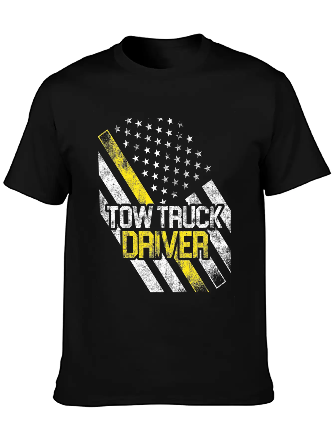 Tow Truck Driver US Flag Trucker Gift Print Breathable Graphic T-Shirt – Perfect For Casual Days