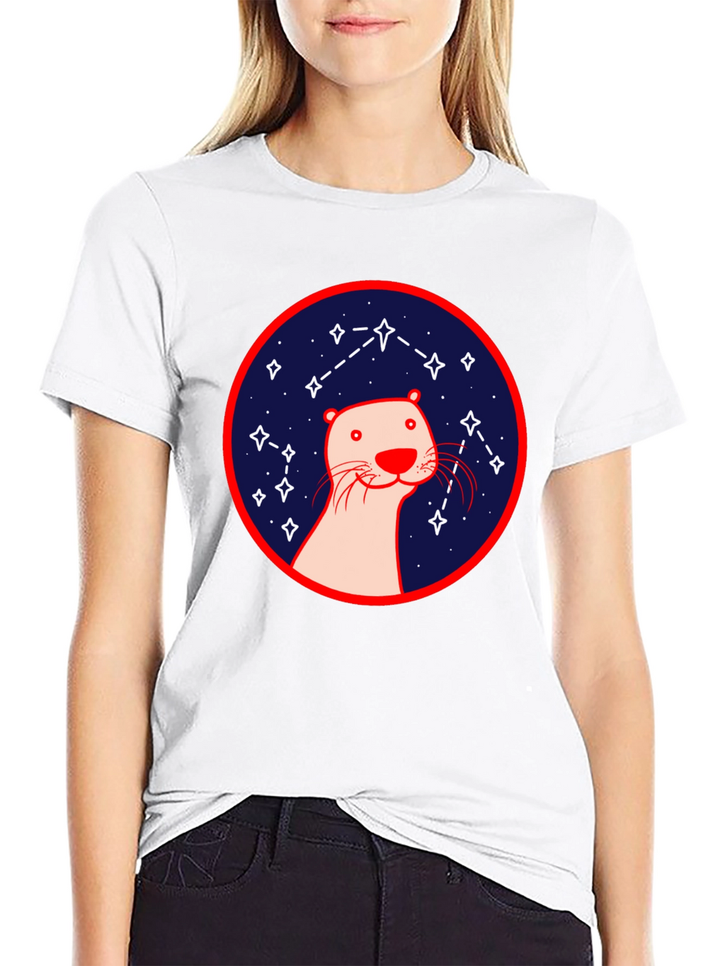 Otter Constellation T-Shirt - Black Graphic Tee