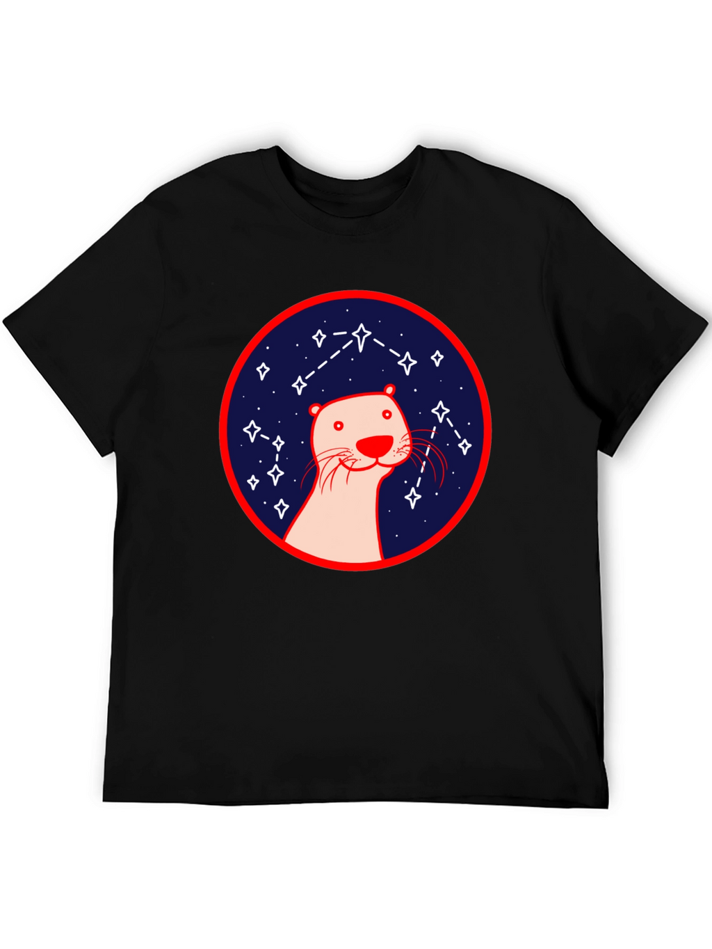 Otter Constellation T-Shirt - Black Graphic Tee