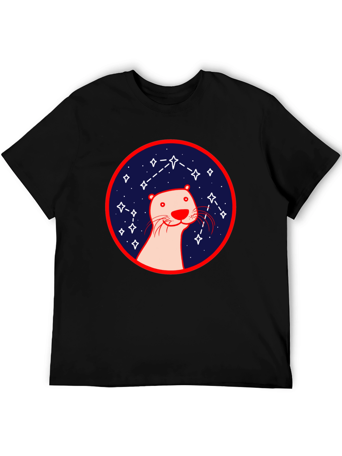 Otter Constellation T-Shirt - Black Graphic Tee