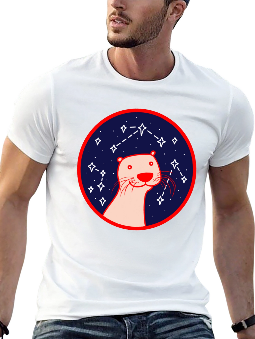 Otter Constellation T-Shirt - Black Graphic Tee