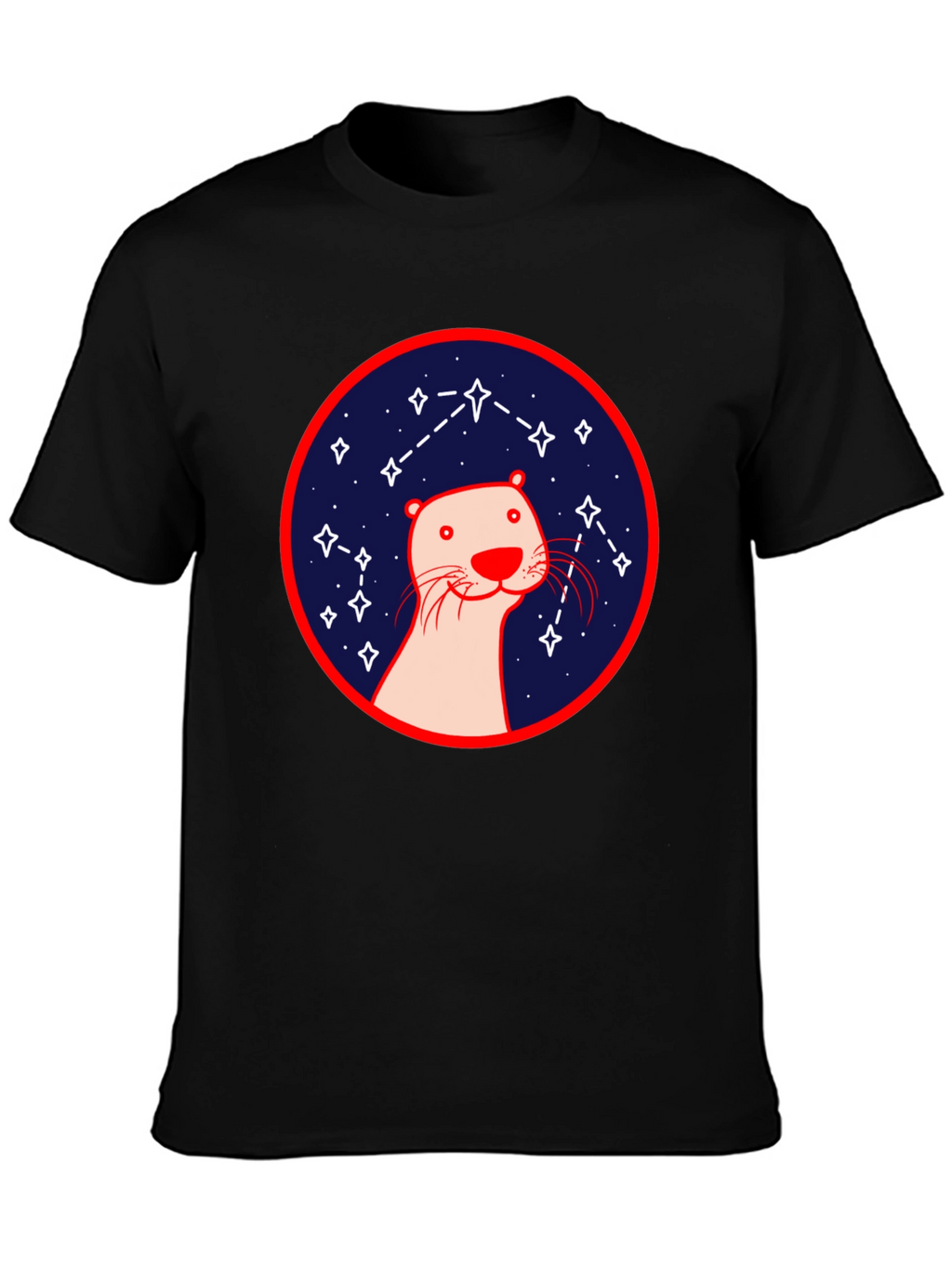 Otter Constellation T-Shirt - Black Graphic Tee