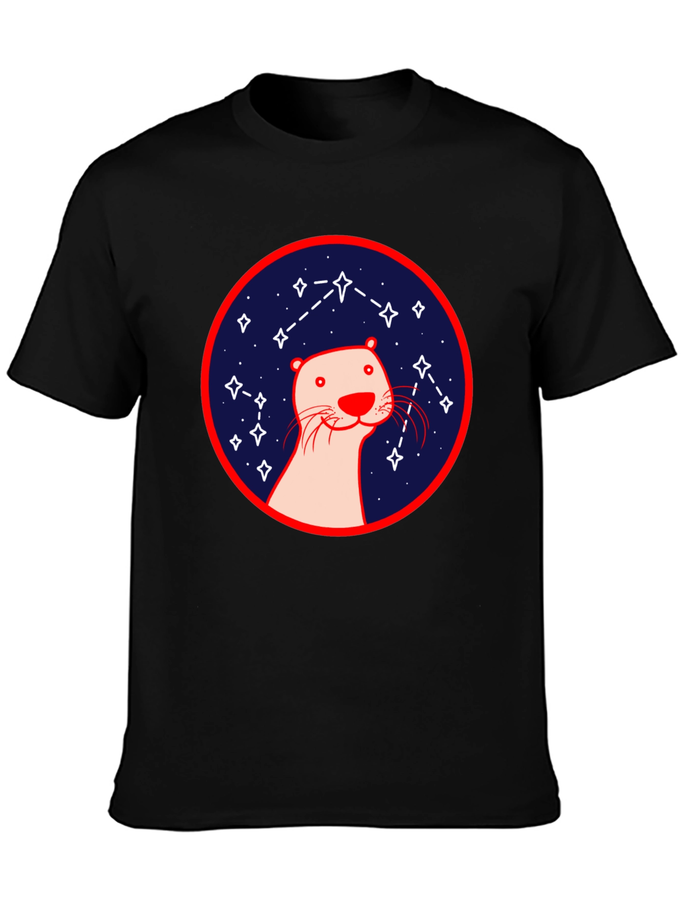 Otter Constellation T-Shirt - Black Graphic Tee