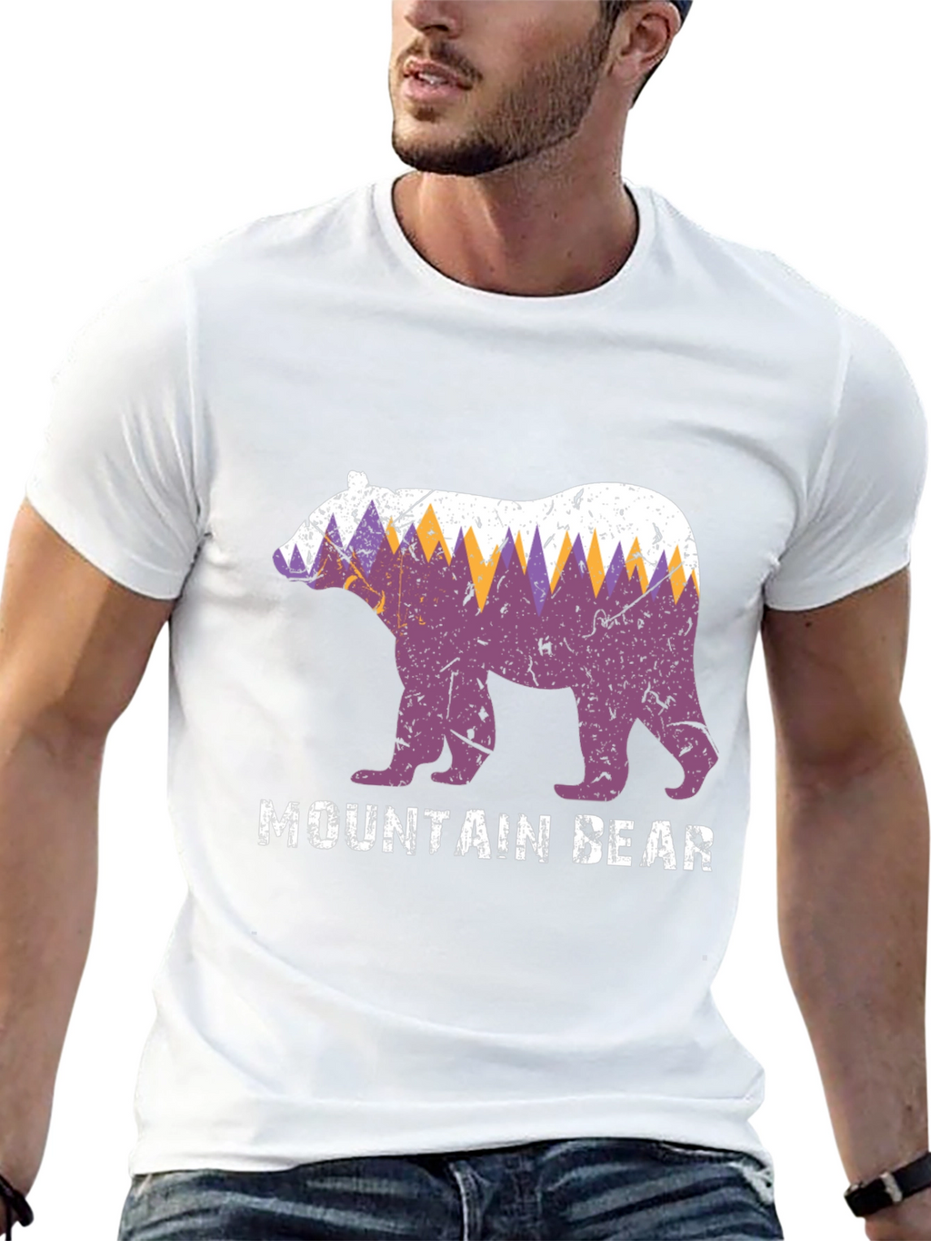 Mountain Bear Graphic Tee - Nature Lovers T-Shirt