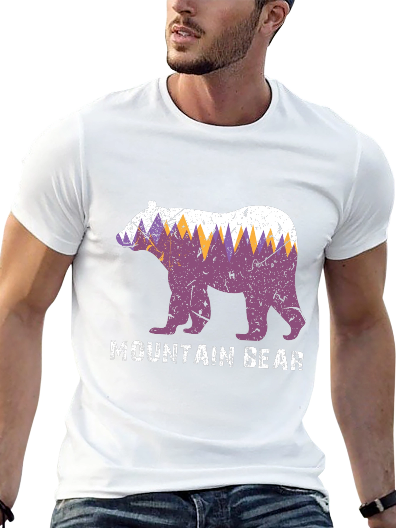 Mountain Bear Graphic Tee - Nature Lovers T-Shirt