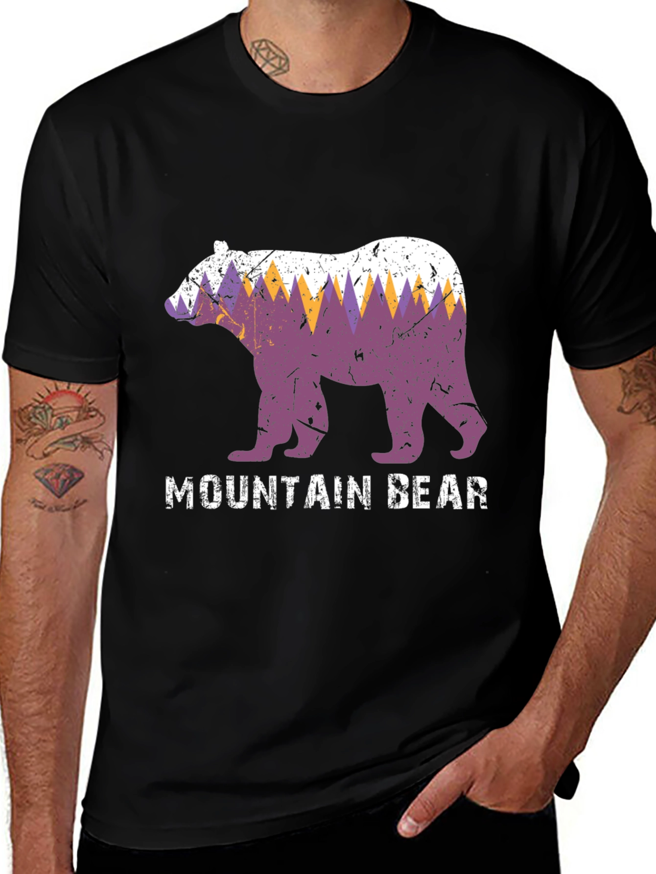 Mountain Bear Graphic Tee - Nature Lovers T-Shirt