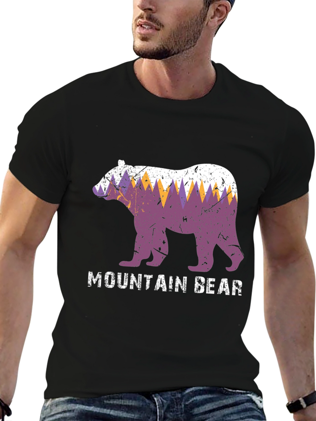 Mountain Bear Graphic Tee - Nature Lovers T-Shirt