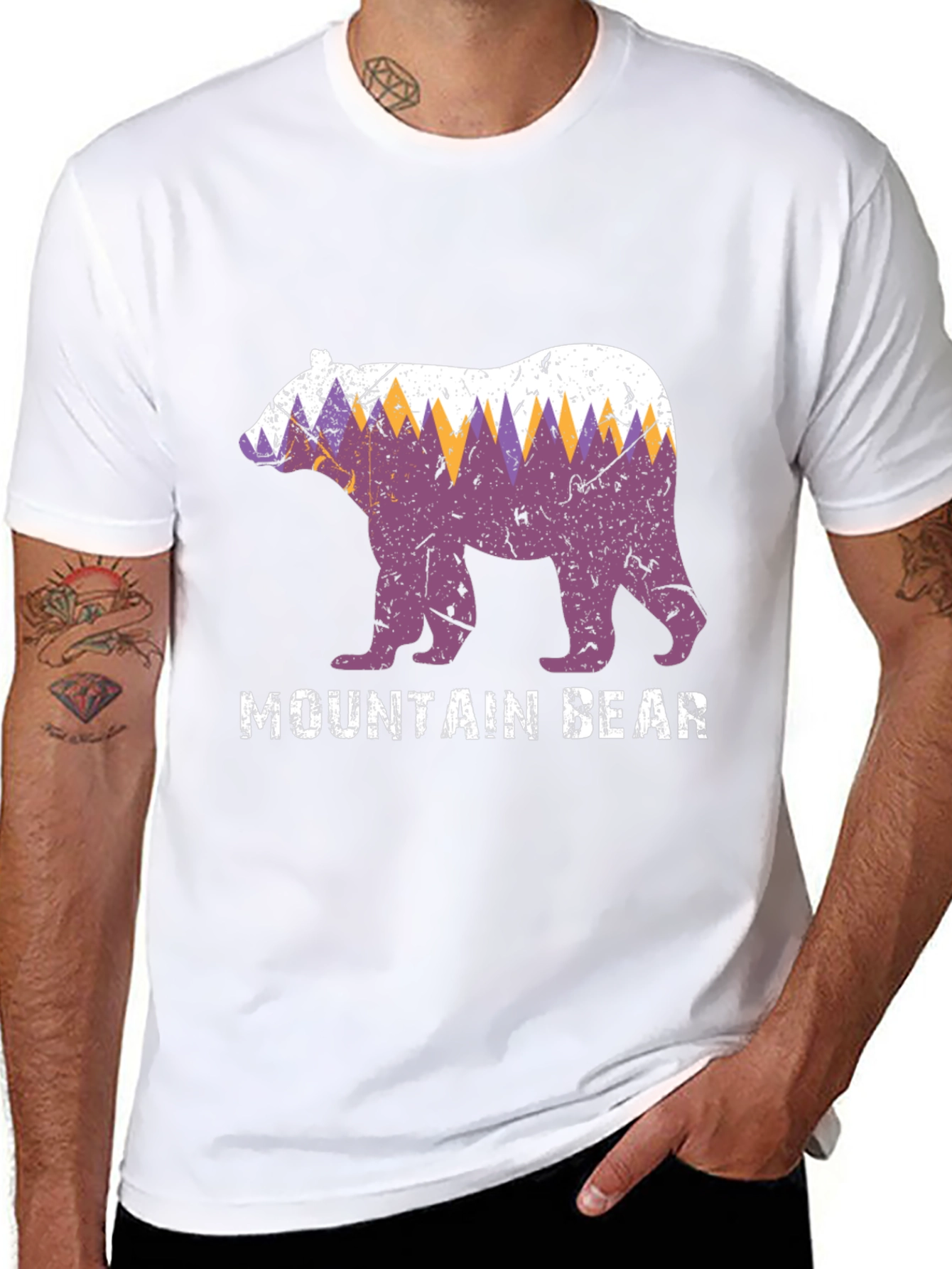 Mountain Bear Graphic Tee - Nature Lovers T-Shirt