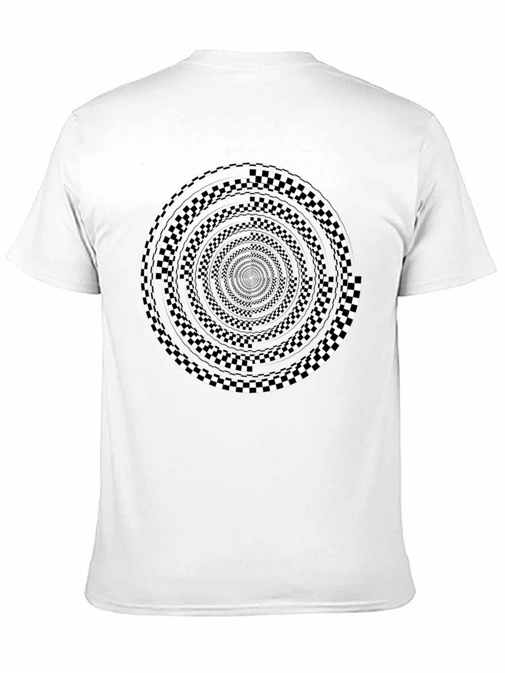 Optical Illusion Checkerboard Spiral Graphic Tee
