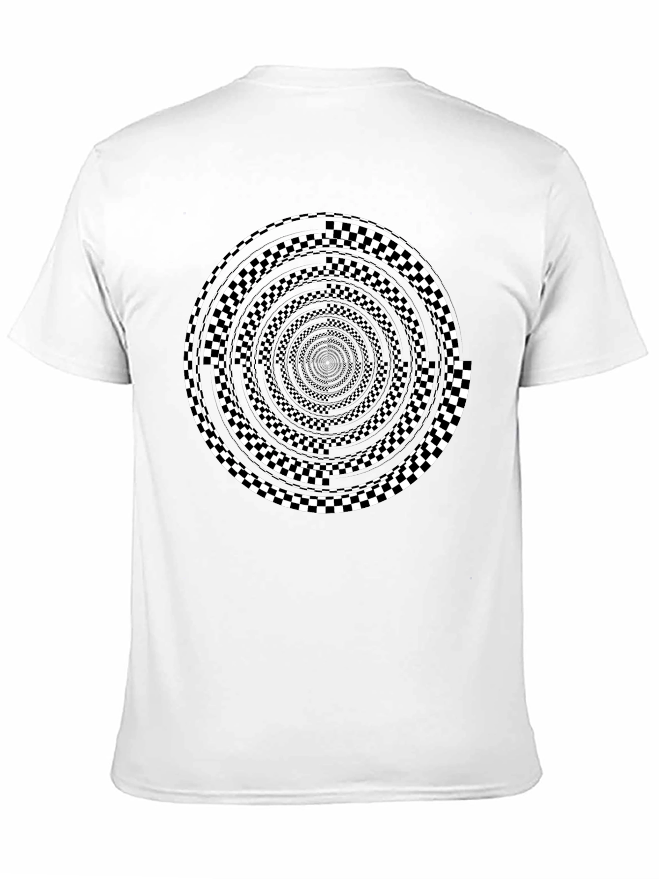 Optical Illusion Checkerboard Spiral Graphic Tee