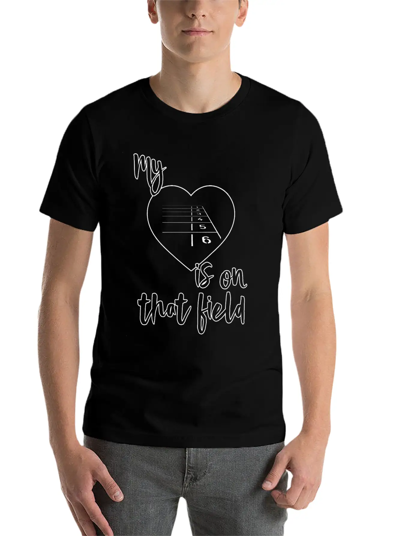 Track And Field Mom My Heart Is On That Field Breathable Graphic T-Shirt – Perfect For Casual Days
