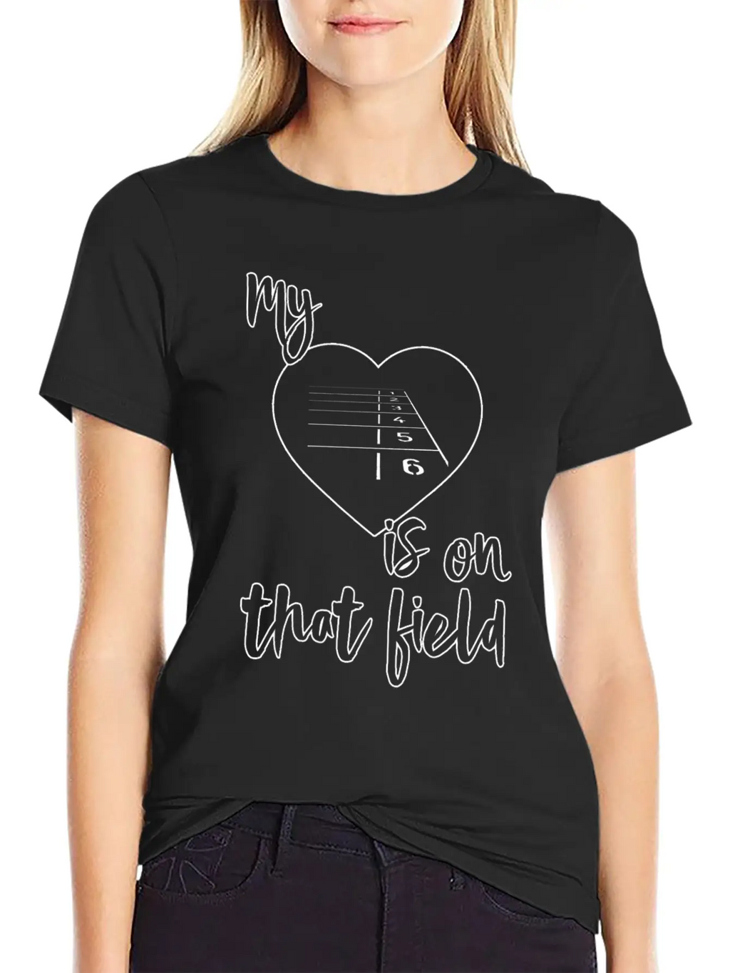 Track And Field Mom My Heart Is On That Field Breathable Graphic T-Shirt – Perfect For Casual Days