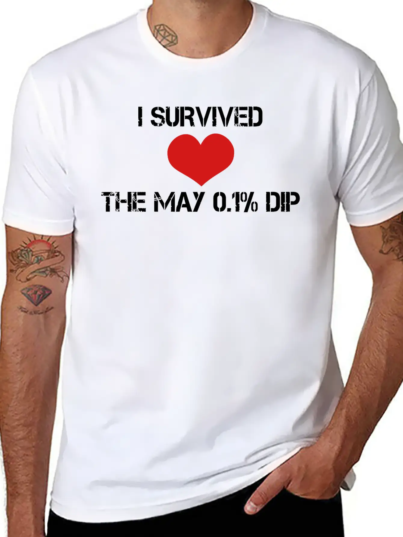 Trader's Shirt - I Survided The May 0.1%Dip Essential Cotton Tee For Daily Outfits – Unisex Style